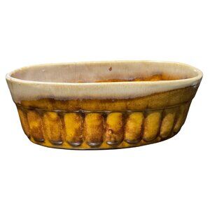 Vintage Judy Of California D18 Brown Glaze Oval Baking Dish & Round Ramekin Set